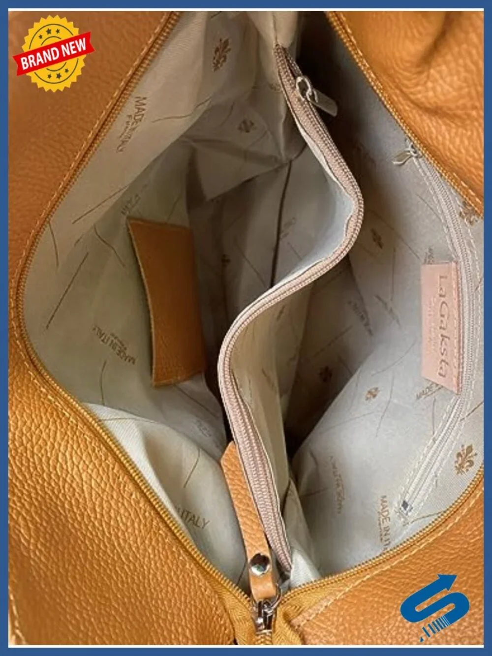 Genuine Italian Leather Hobo Tote Bag Anti-Theft Slouchy Shoulder Purse Large
